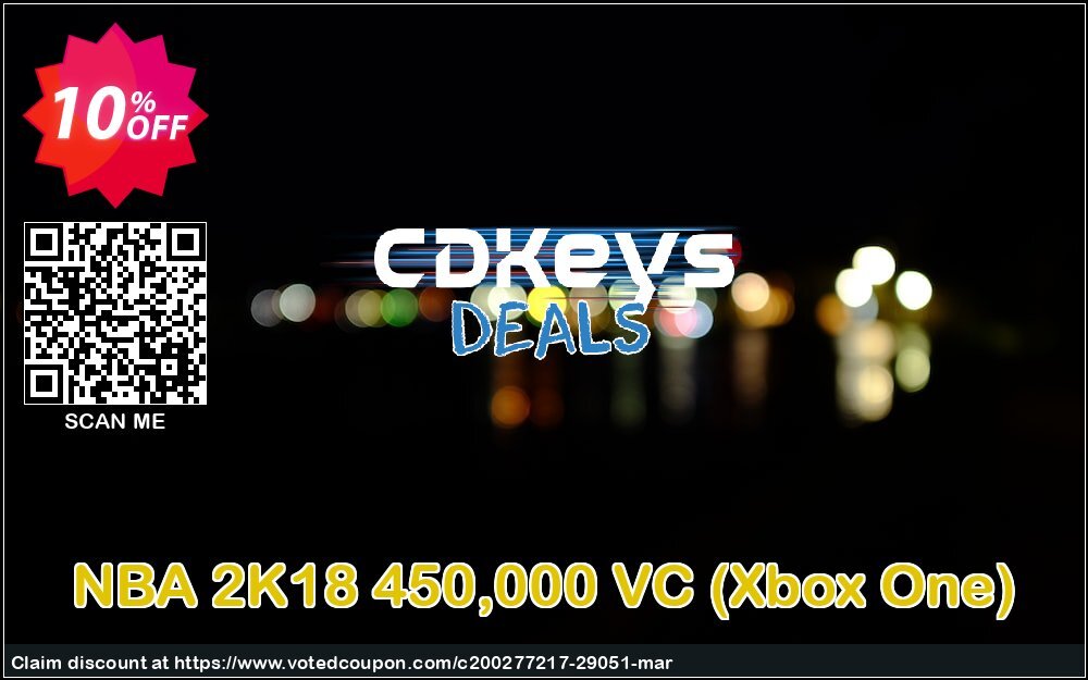 NBA 2K18 450,000 VC, Xbox One  Coupon, discount NBA 2K18 450,000 VC (Xbox One) Deal. Promotion: NBA 2K18 450,000 VC (Xbox One) Exclusive Easter Sale offer 