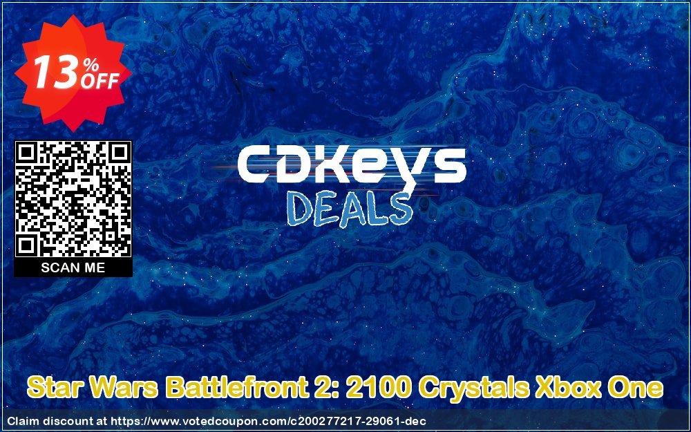 Star Wars Battlefront 2: 2100 Crystals Xbox One Coupon, discount Star Wars Battlefront 2: 2100 Crystals Xbox One Deal. Promotion: Star Wars Battlefront 2: 2100 Crystals Xbox One Exclusive Easter Sale offer 