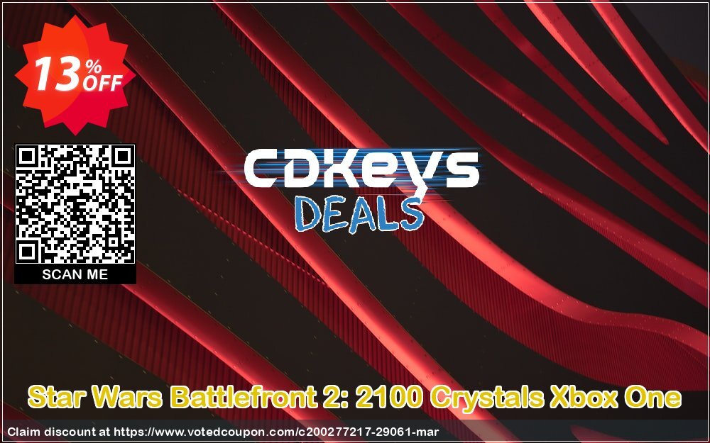 Star Wars Battlefront 2: 2100 Crystals Xbox One Coupon, discount Star Wars Battlefront 2: 2100 Crystals Xbox One Deal. Promotion: Star Wars Battlefront 2: 2100 Crystals Xbox One Exclusive Easter Sale offer 