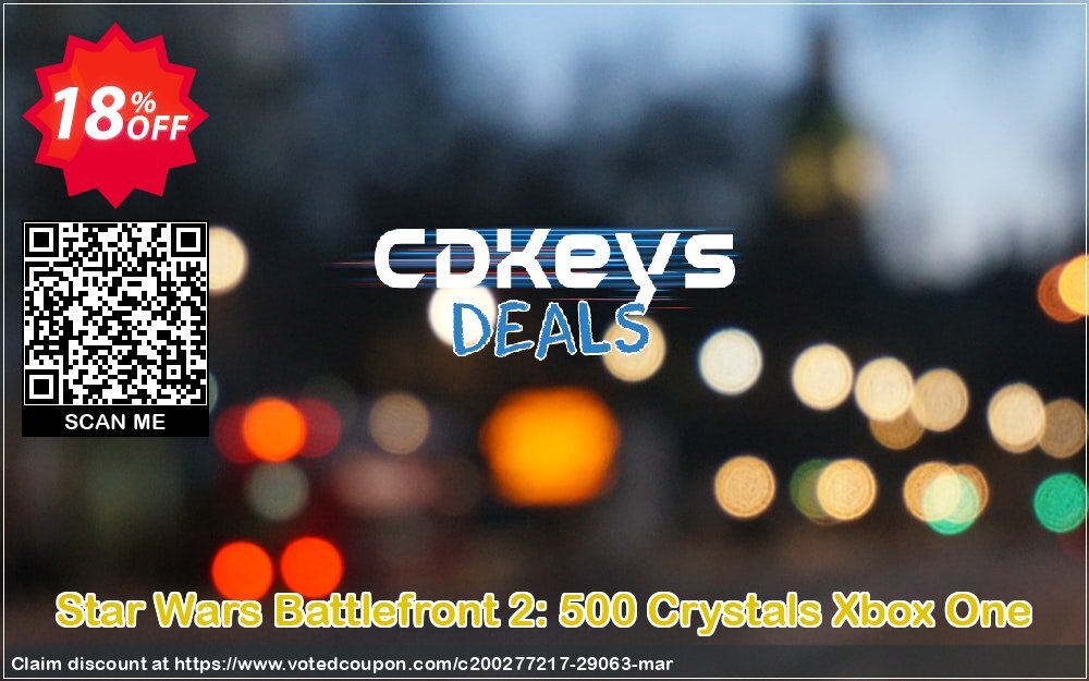 Star Wars Battlefront 2: 500 Crystals Xbox One Coupon, discount Star Wars Battlefront 2: 500 Crystals Xbox One Deal. Promotion: Star Wars Battlefront 2: 500 Crystals Xbox One Exclusive Easter Sale offer 