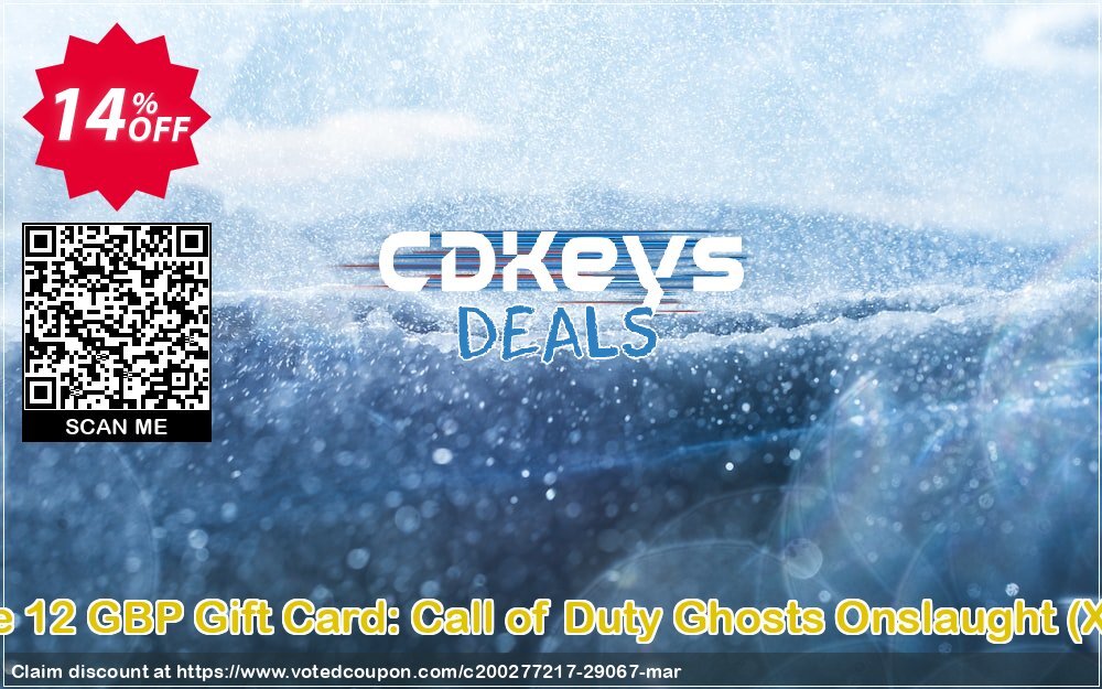 Xbox Live 12 GBP Gift Card: Call of Duty Ghosts Onslaught, Xbox 360 