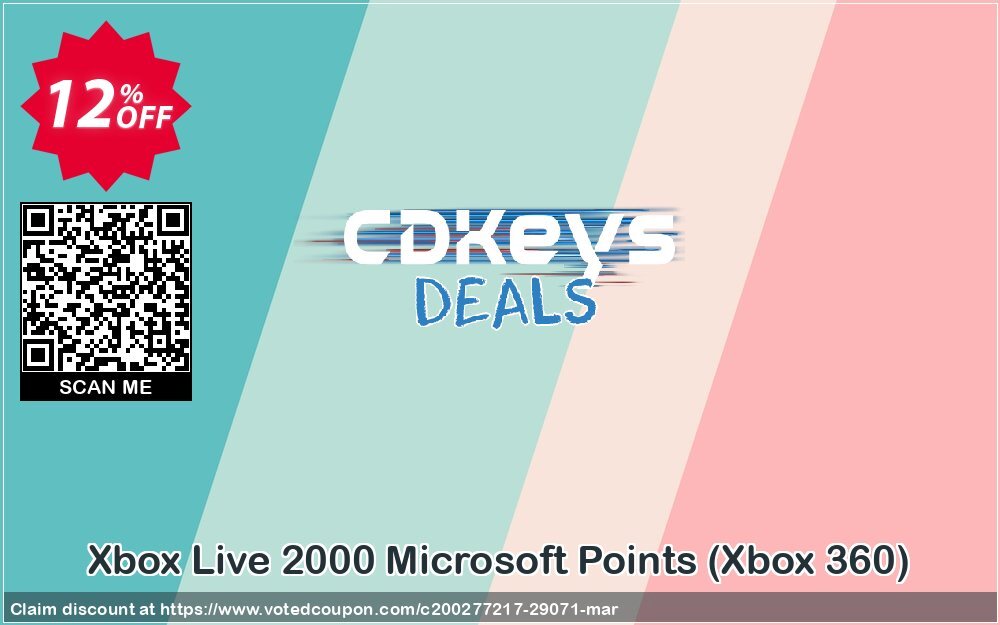 Xbox Live 2000 Microsoft Points, Xbox 360  Coupon, discount Xbox Live 2000 Microsoft Points (Xbox 360) Deal. Promotion: Xbox Live 2000 Microsoft Points (Xbox 360) Exclusive Easter Sale offer 