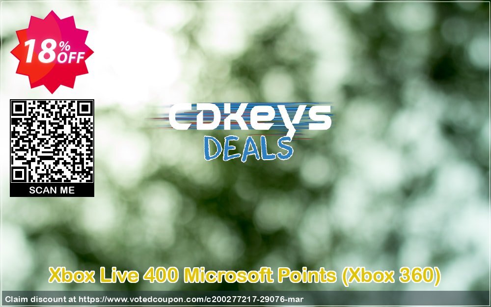 Xbox Live 400 Microsoft Points, Xbox 360  Coupon Code May 2024, 18% OFF - VotedCoupon