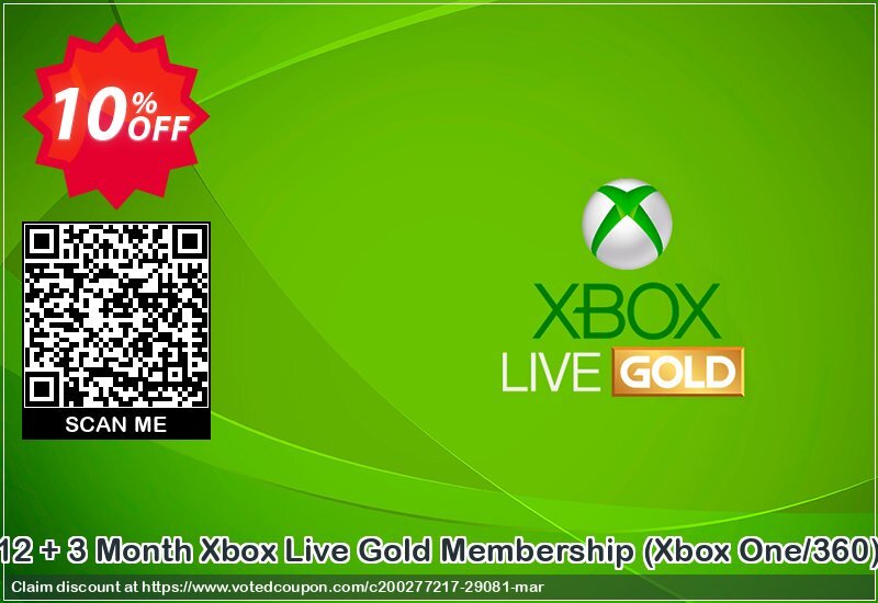 12 + 3 Month Xbox Live Gold Membership, Xbox One/360  Coupon Code Apr 2024, 10% OFF - VotedCoupon