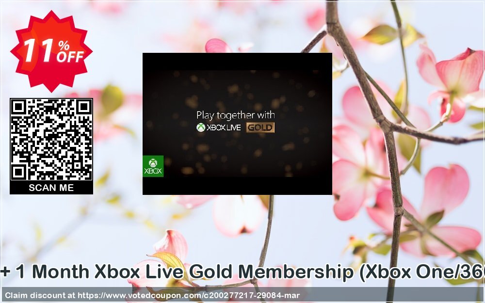 6 + Monthly Xbox Live Gold Membership, Xbox One/360  Coupon, discount 6 + 1 Month Xbox Live Gold Membership (Xbox One/360) Deal. Promotion: 6 + 1 Month Xbox Live Gold Membership (Xbox One/360) Exclusive Easter Sale offer 