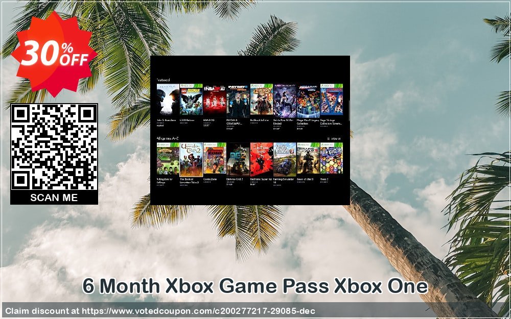 6 Month Xbox Game Pass Xbox One Coupon, discount 6 Month Xbox Game Pass Xbox One Deal. Promotion: 6 Month Xbox Game Pass Xbox One Exclusive Easter Sale offer 