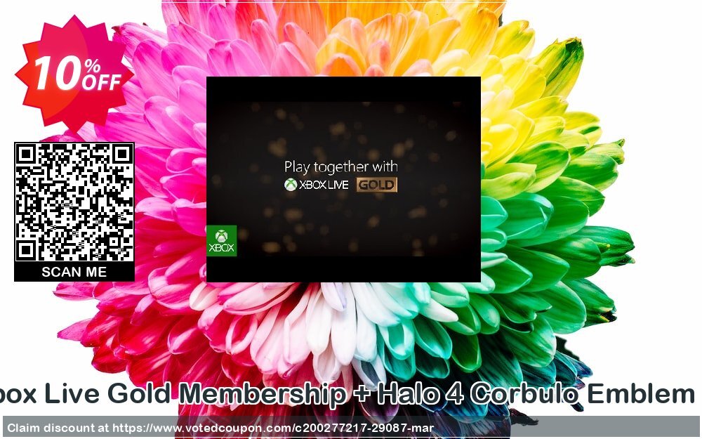 12 + Monthly Xbox Live Gold Membership + Halo 4 Corbulo Emblem, Xbox One/360  Coupon Code May 2024, 10% OFF - VotedCoupon