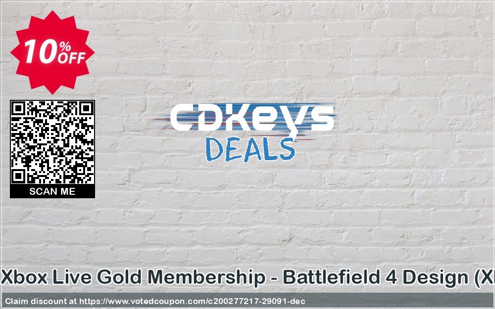 12 + Monthly Xbox Live Gold Membership - Battlefield 4 Design, Xbox One/360  Coupon Code Apr 2024, 10% OFF - VotedCoupon