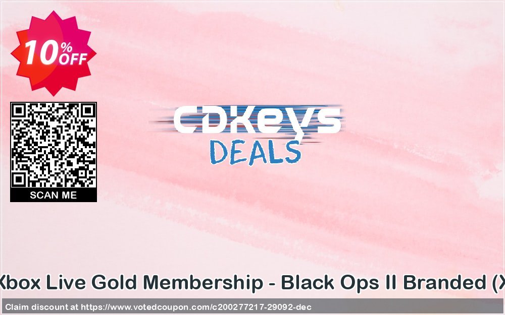 12 + Monthly Xbox Live Gold Membership - Black Ops II Branded, Xbox One/360  Coupon Code Apr 2024, 10% OFF - VotedCoupon