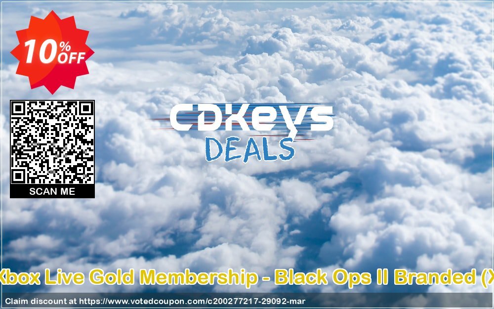 12 + Monthly Xbox Live Gold Membership - Black Ops II Branded, Xbox One/360  Coupon Code Apr 2024, 10% OFF - VotedCoupon