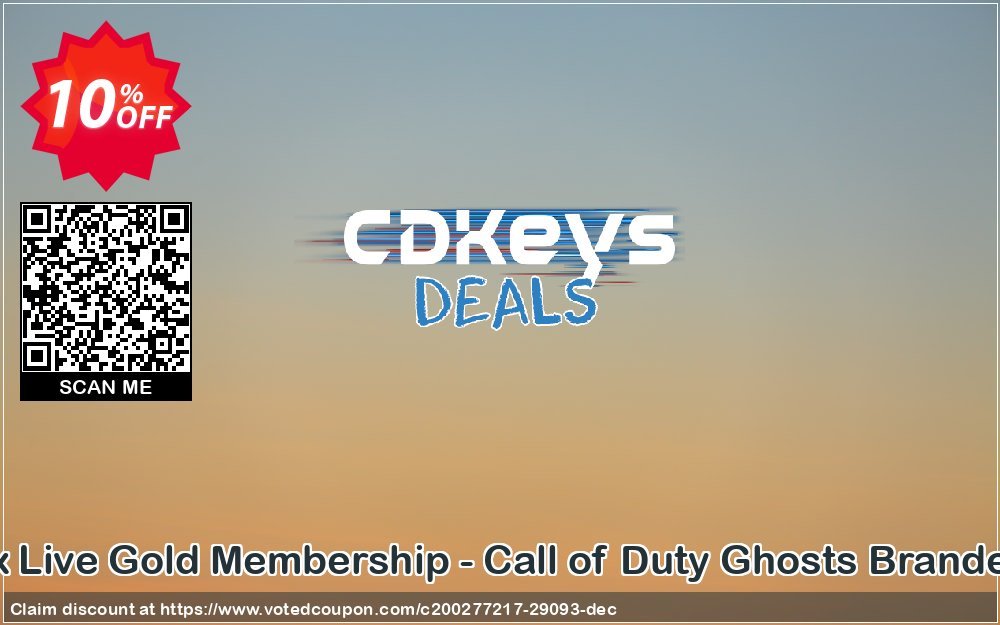 12 + Monthly Xbox Live Gold Membership - Call of Duty Ghosts Branded, Xbox One/360  Coupon Code Apr 2024, 10% OFF - VotedCoupon