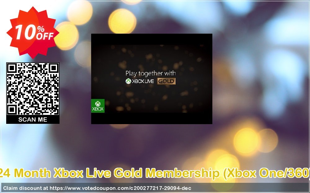24 Month Xbox Live Gold Membership, Xbox One/360  Coupon, discount 24 Month Xbox Live Gold Membership (Xbox One/360) Deal. Promotion: 24 Month Xbox Live Gold Membership (Xbox One/360) Exclusive Easter Sale offer 