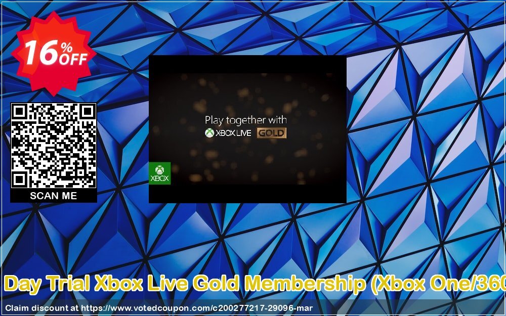 7 Day Trial Xbox Live Gold Membership, Xbox One/360  Coupon, discount 7 Day Trial Xbox Live Gold Membership (Xbox One/360) Deal. Promotion: 7 Day Trial Xbox Live Gold Membership (Xbox One/360) Exclusive Easter Sale offer 