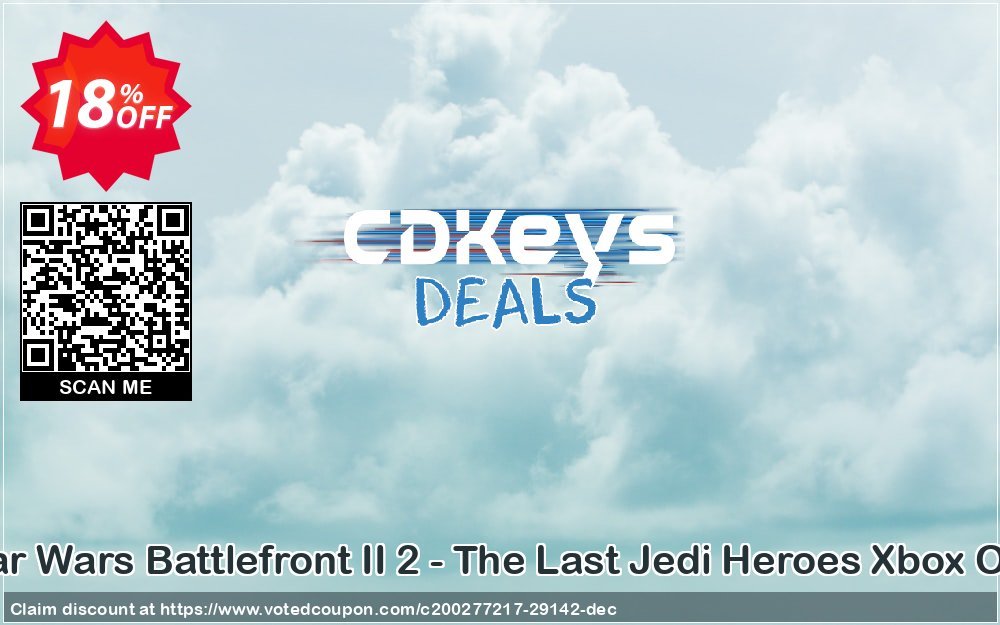 Star Wars Battlefront II 2 - The Last Jedi Heroes Xbox One Coupon, discount Star Wars Battlefront II 2 - The Last Jedi Heroes Xbox One Deal. Promotion: Star Wars Battlefront II 2 - The Last Jedi Heroes Xbox One Exclusive Easter Sale offer 