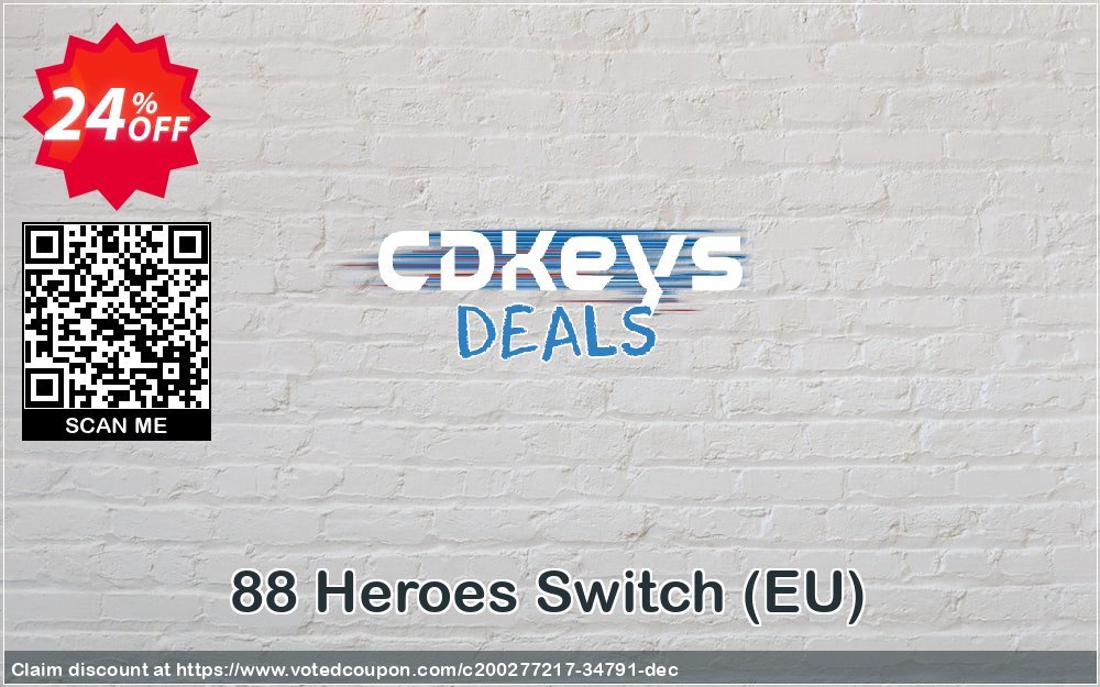 88 Heroes Switch, EU  Coupon, discount 88 Heroes Switch (EU) Deal. Promotion: 88 Heroes Switch (EU) Exclusive Easter Sale offer 