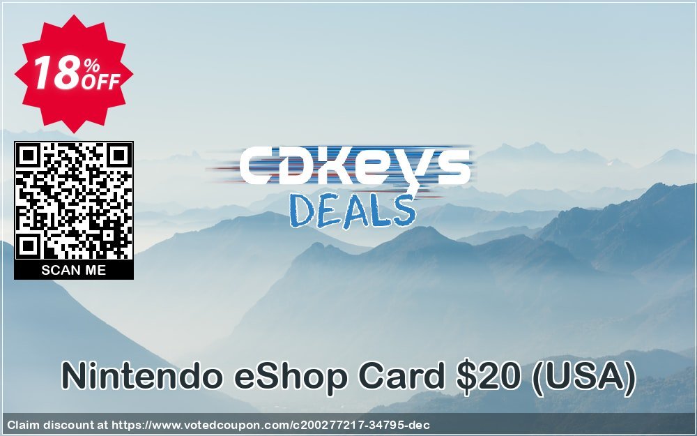 Nintendo eShop Card $20, USA  Coupon Code May 2024, 18% OFF - VotedCoupon