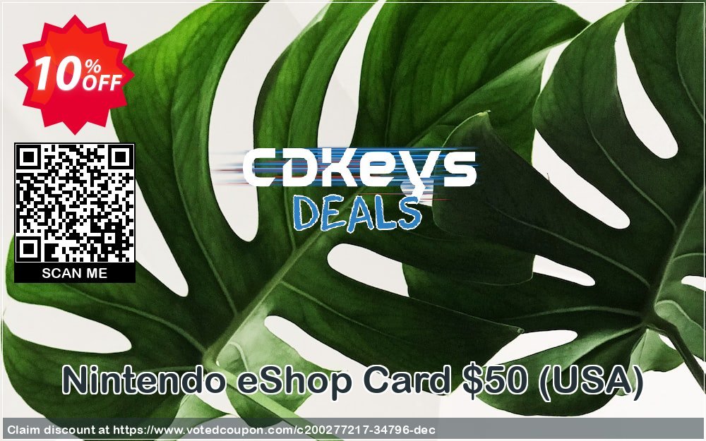 Nintendo eShop Card $50, USA  Coupon, discount Nintendo eShop Card $50 (USA) Deal. Promotion: Nintendo eShop Card $50 (USA) Exclusive Easter Sale offer 
