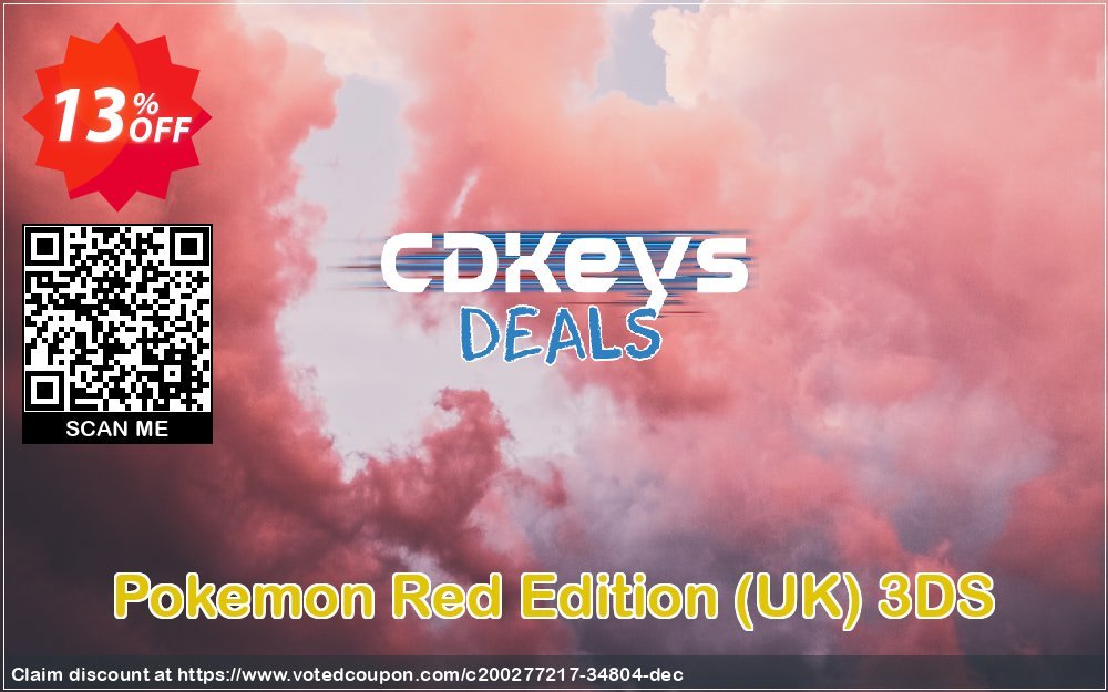 Pokemon Red Edition, UK 3DS Coupon, discount Pokemon Red Edition (UK) 3DS Deal 2024 CDkeys. Promotion: Pokemon Red Edition (UK) 3DS Exclusive Sale offer 