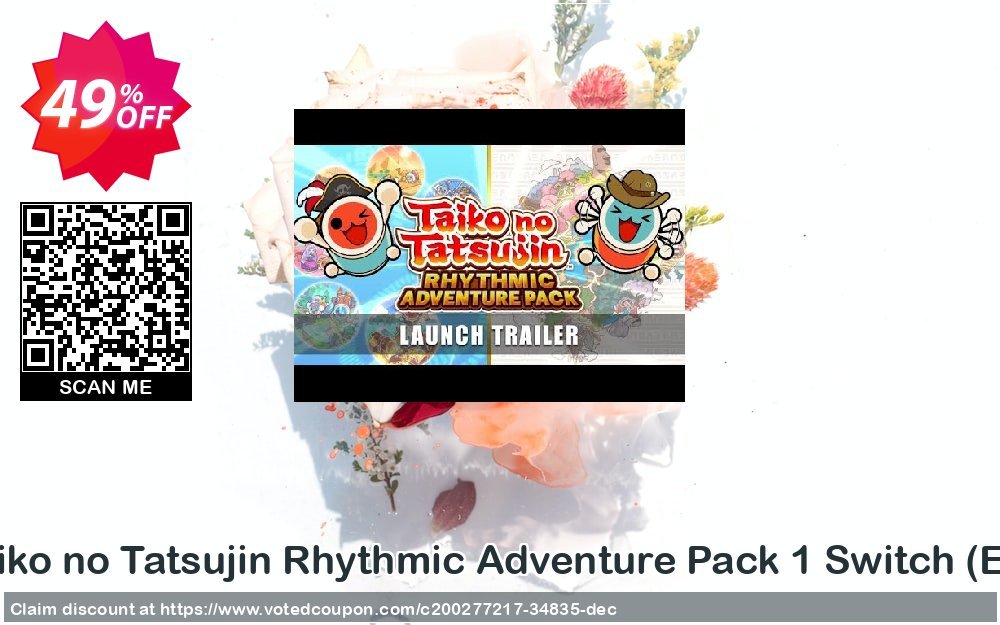 Taiko no Tatsujin Rhythmic Adventure Pack 1 Switch, EU  Coupon, discount Taiko no Tatsujin Rhythmic Adventure Pack 1 Switch (EU) Deal 2024 CDkeys. Promotion: Taiko no Tatsujin Rhythmic Adventure Pack 1 Switch (EU) Exclusive Sale offer 