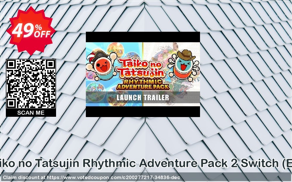 Taiko no Tatsujin Rhythmic Adventure Pack 2 Switch, EU  Coupon Code Apr 2024, 49% OFF - VotedCoupon