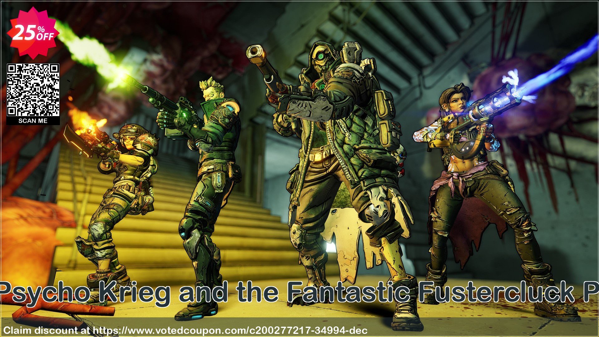 Borderlands 3: Psycho Krieg and the Fantastic Fustercluck PC - DLC, Steam  Coupon Code Apr 2024, 25% OFF - VotedCoupon