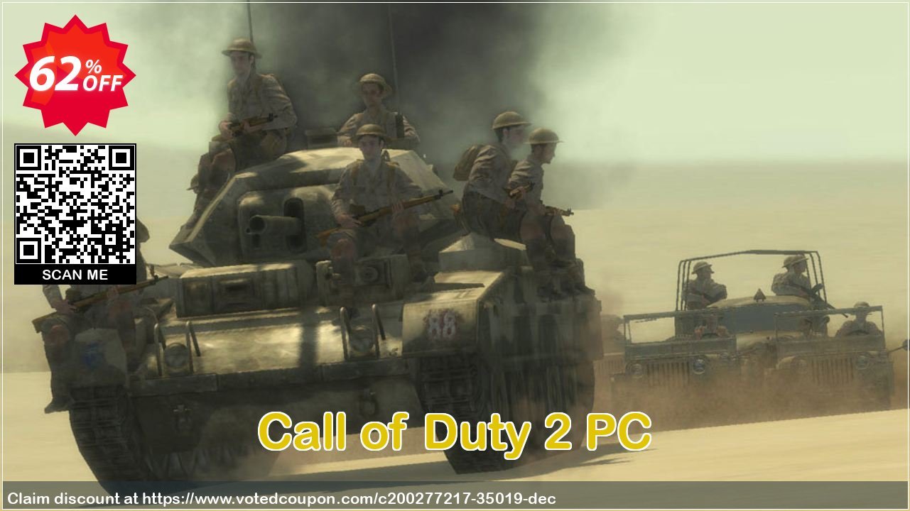 Call of Duty 2 PC Coupon, discount Call of Duty 2 PC Deal 2024 CDkeys. Promotion: Call of Duty 2 PC Exclusive Sale offer 