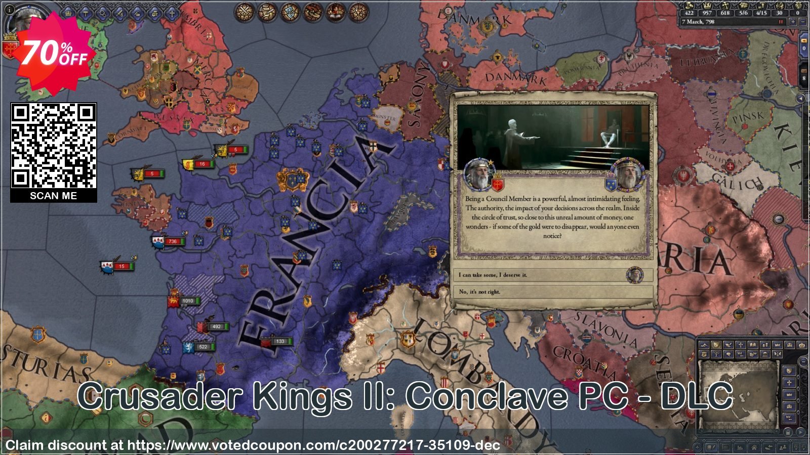 Crusader Kings II: Conclave PC - DLC Coupon, discount Crusader Kings II: Conclave PC - DLC Deal 2024 CDkeys. Promotion: Crusader Kings II: Conclave PC - DLC Exclusive Sale offer 