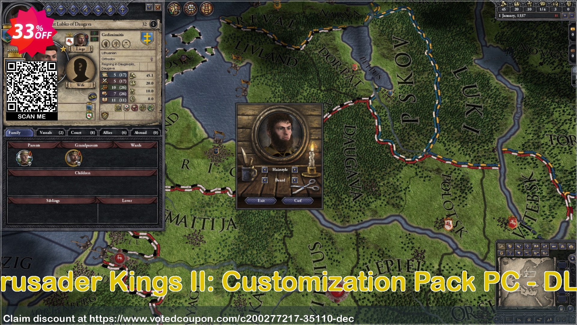 Crusader Kings II: Customization Pack PC - DLC Coupon Code May 2024, 33% OFF - VotedCoupon