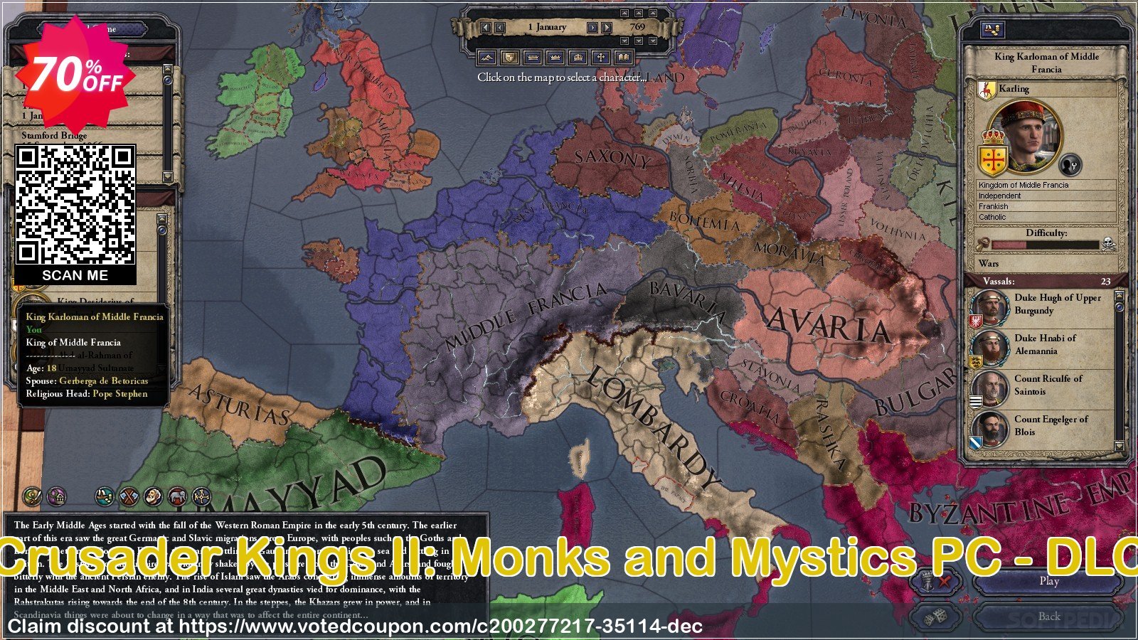 Crusader Kings II: Monks and Mystics PC - DLC Coupon, discount Crusader Kings II: Monks and Mystics PC - DLC Deal 2024 CDkeys. Promotion: Crusader Kings II: Monks and Mystics PC - DLC Exclusive Sale offer 