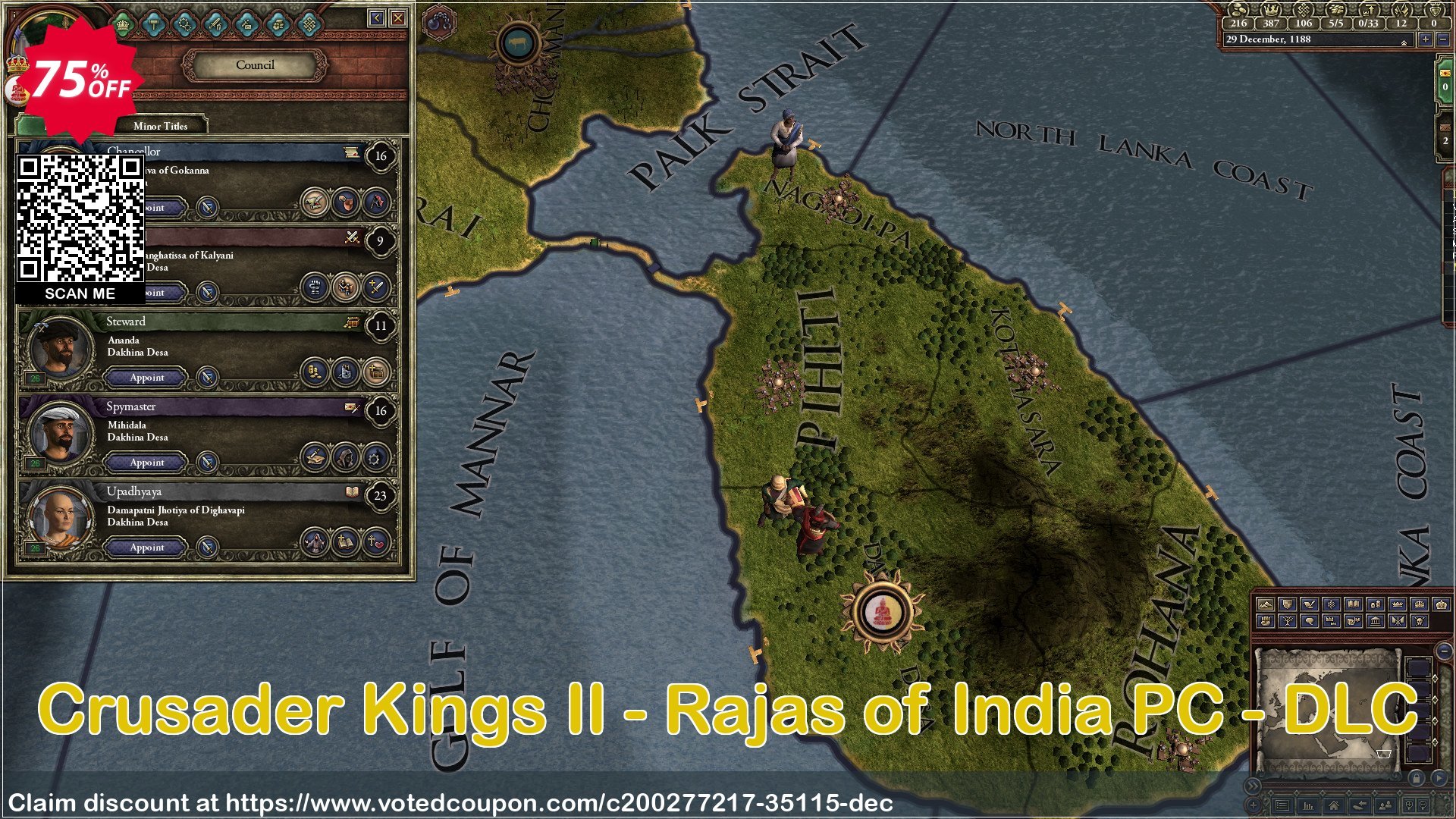 Crusader Kings II - Rajas of India PC - DLC Coupon Code May 2024, 75% OFF - VotedCoupon