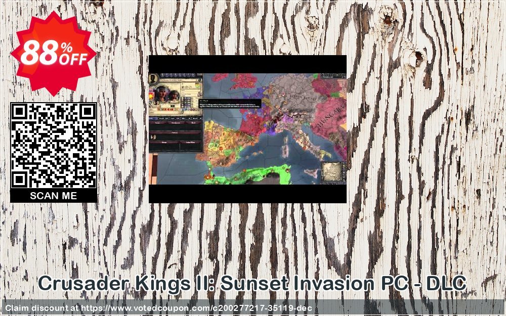 Crusader Kings II: Sunset Invasion PC - DLC Coupon, discount Crusader Kings II: Sunset Invasion PC - DLC Deal 2024 CDkeys. Promotion: Crusader Kings II: Sunset Invasion PC - DLC Exclusive Sale offer 