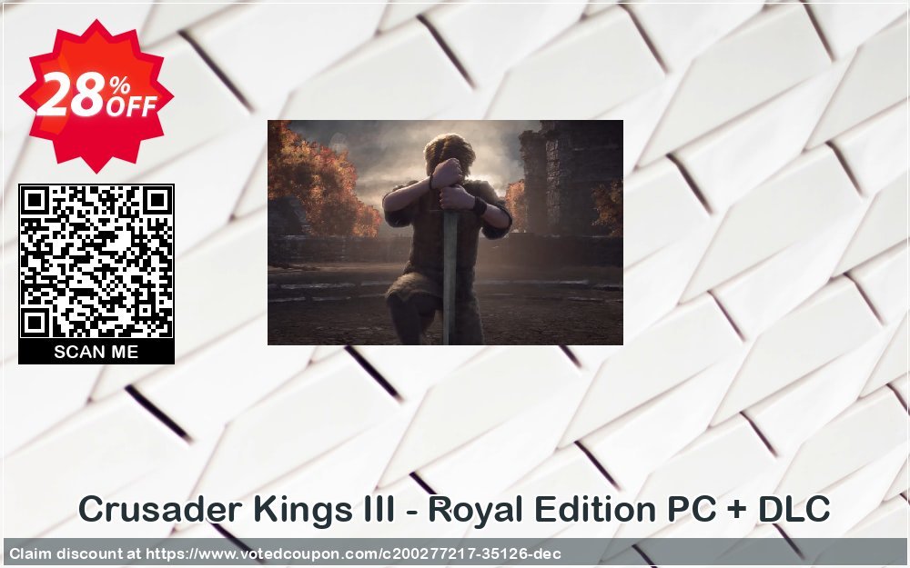 Crusader Kings III - Royal Edition PC + DLC Coupon, discount Crusader Kings III - Royal Edition PC + DLC Deal 2024 CDkeys. Promotion: Crusader Kings III - Royal Edition PC + DLC Exclusive Sale offer 