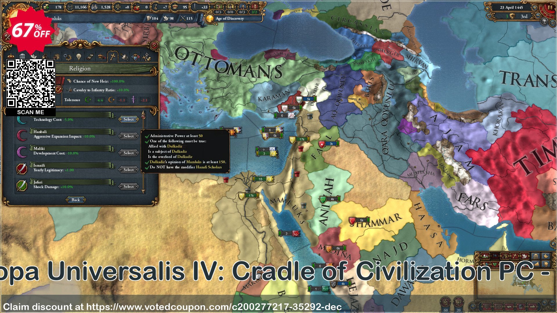 Europa Universalis IV: Cradle of Civilization PC - DLC Coupon Code Apr 2024, 67% OFF - VotedCoupon