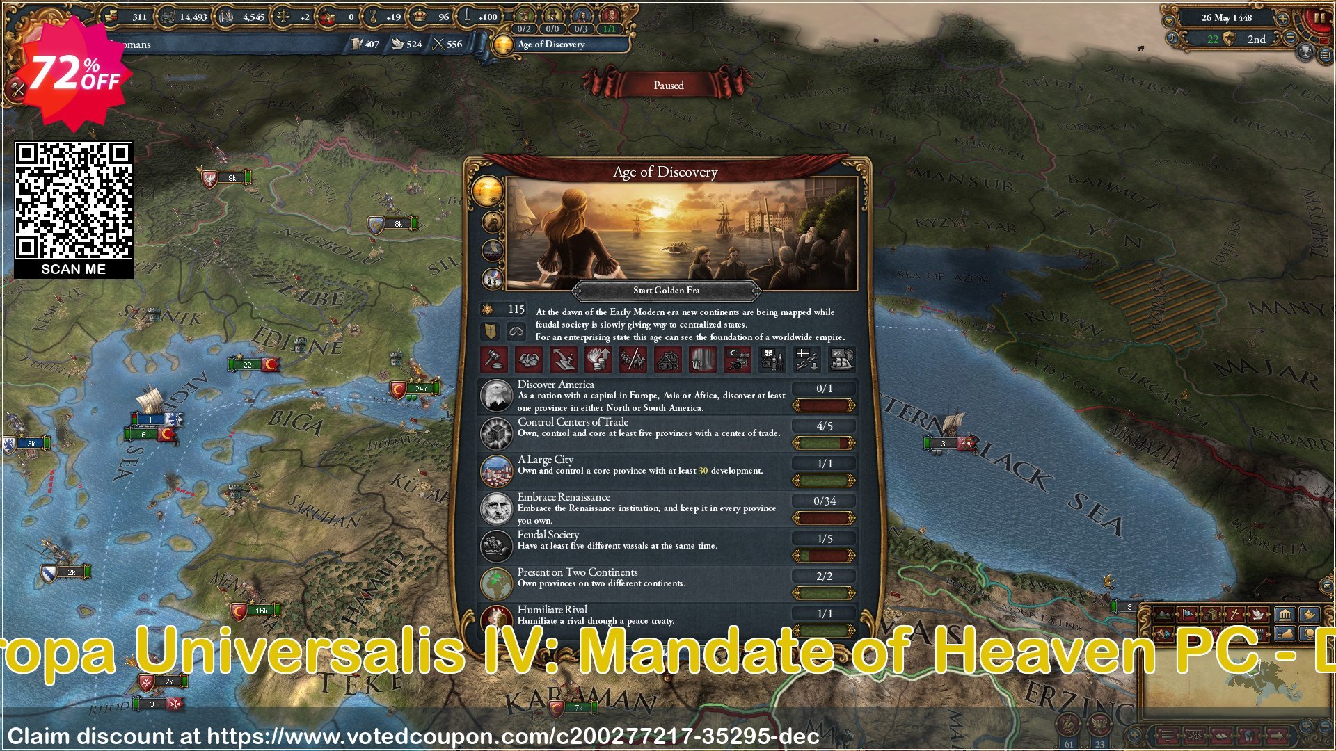 Europa Universalis IV: Mandate of Heaven PC - DLC Coupon, discount Europa Universalis IV: Mandate of Heaven PC - DLC Deal 2024 CDkeys. Promotion: Europa Universalis IV: Mandate of Heaven PC - DLC Exclusive Sale offer 