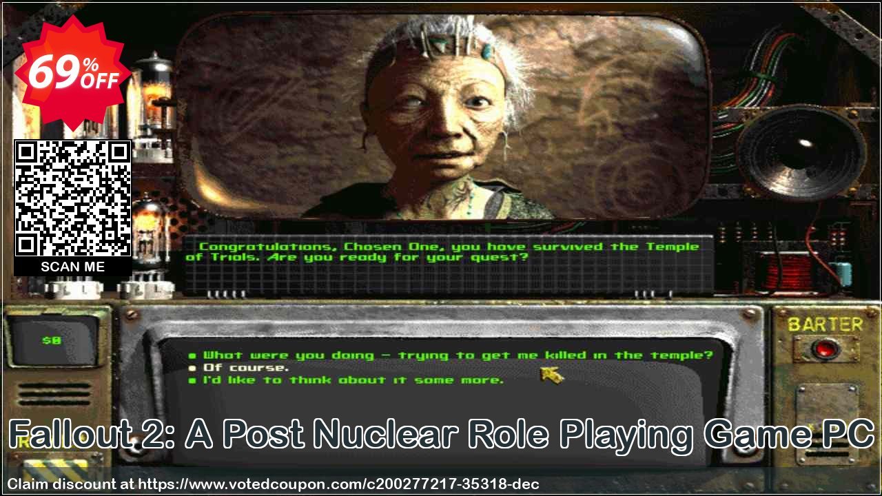 Fallout 2: A Post Nuclear Role Playing Game PC Coupon, discount Fallout 2: A Post Nuclear Role Playing Game PC Deal 2024 CDkeys. Promotion: Fallout 2: A Post Nuclear Role Playing Game PC Exclusive Sale offer 