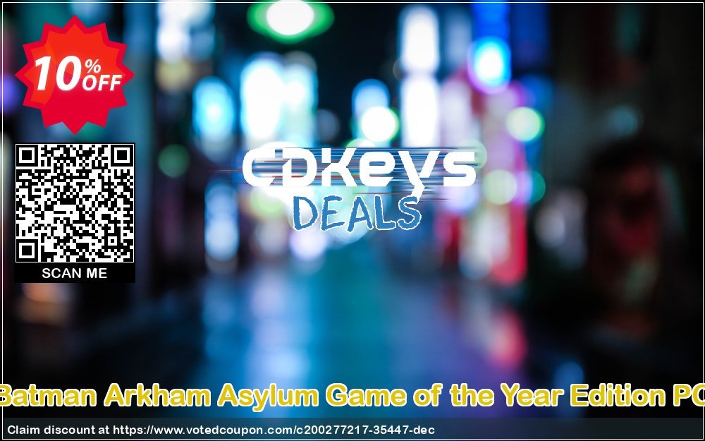 Batman Arkham Asylum Game of the Year Edition PC Coupon Code May 2024, 10% OFF - VotedCoupon