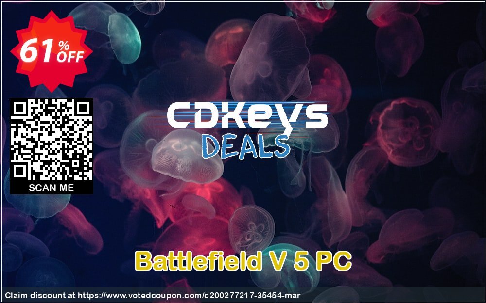 Battlefield V 5 PC Coupon, discount Battlefield V 5 PC Deal 2024 CDkeys. Promotion: Battlefield V 5 PC Exclusive Sale offer 