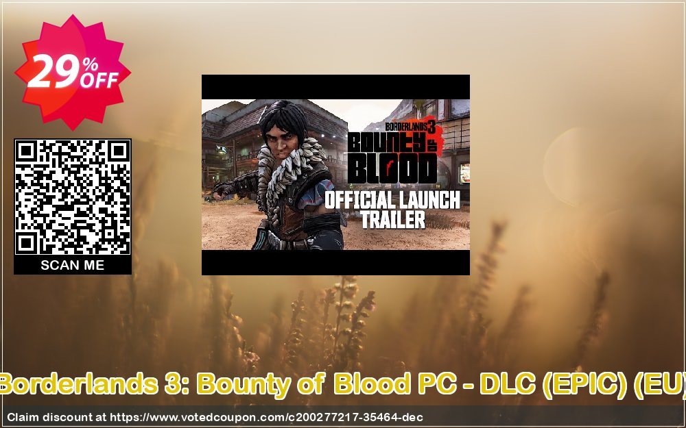 Borderlands 3: Bounty of Blood PC - DLC, EPIC , EU  Coupon, discount Borderlands 3: Bounty of Blood PC - DLC (EPIC) (EU) Deal 2024 CDkeys. Promotion: Borderlands 3: Bounty of Blood PC - DLC (EPIC) (EU) Exclusive Sale offer 