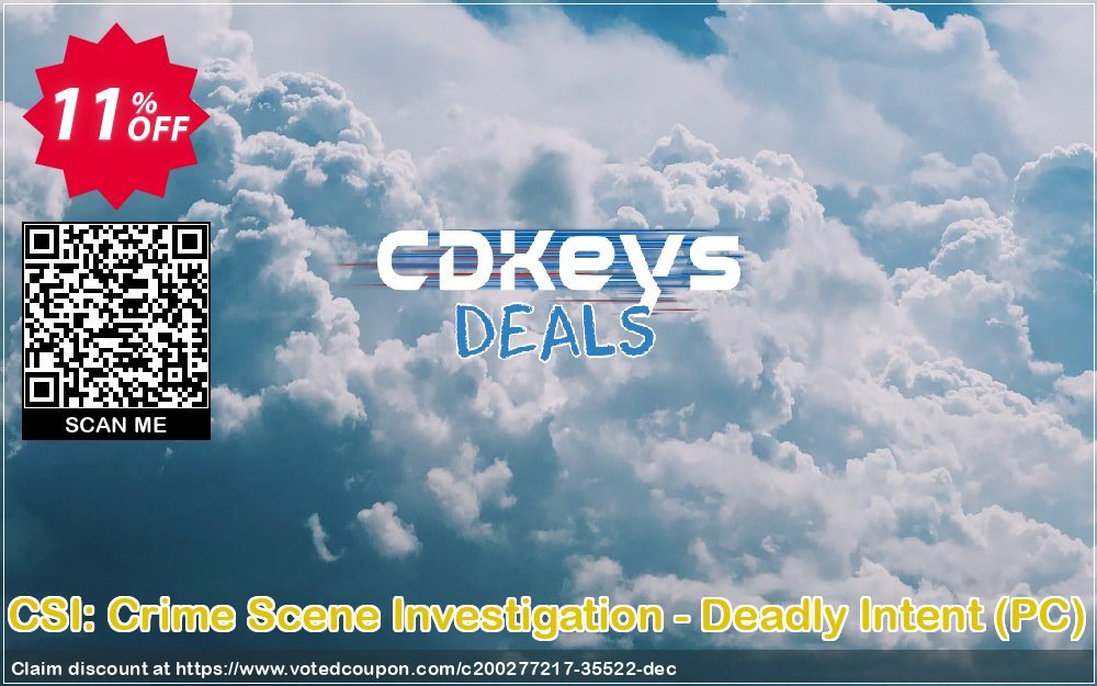 CSI: Crime Scene Investigation - Deadly Intent, PC  Coupon, discount CSI: Crime Scene Investigation - Deadly Intent (PC) Deal 2024 CDkeys. Promotion: CSI: Crime Scene Investigation - Deadly Intent (PC) Exclusive Sale offer 