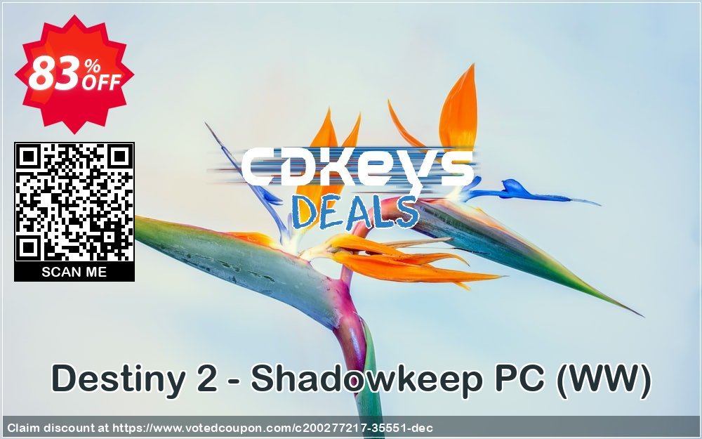 Destiny 2 - Shadowkeep PC, WW  Coupon, discount Destiny 2 - Shadowkeep PC (WW) Deal 2024 CDkeys. Promotion: Destiny 2 - Shadowkeep PC (WW) Exclusive Sale offer 