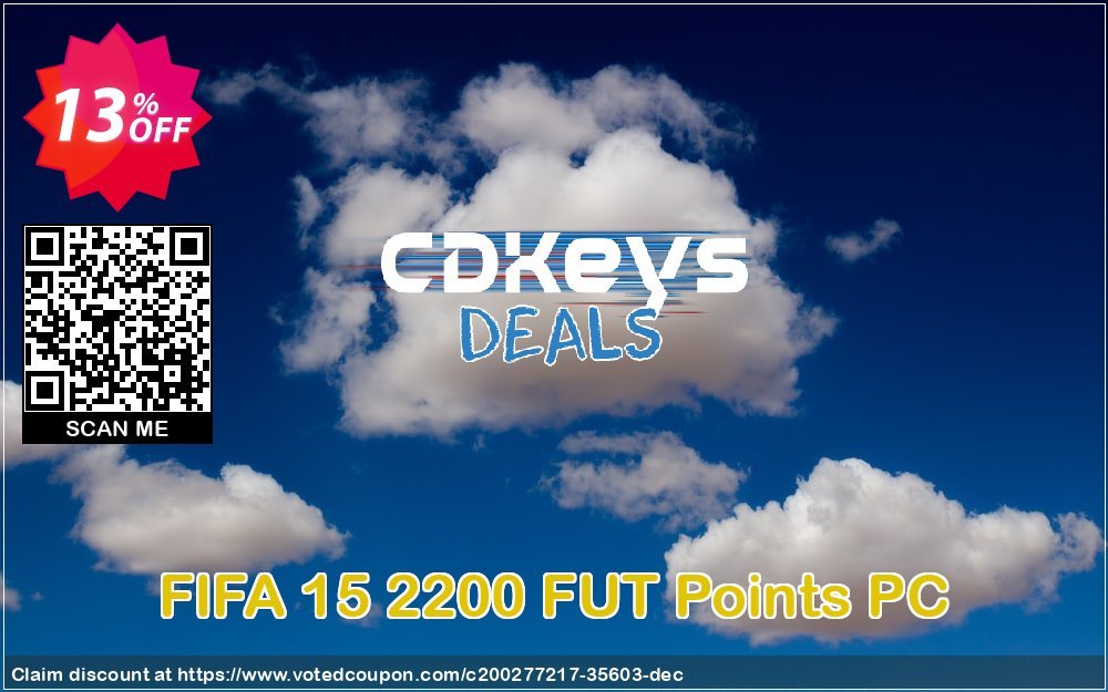 FIFA 15 2200 FUT Points PC Coupon, discount FIFA 15 2200 FUT Points PC Deal 2024 CDkeys. Promotion: FIFA 15 2200 FUT Points PC Exclusive Sale offer 
