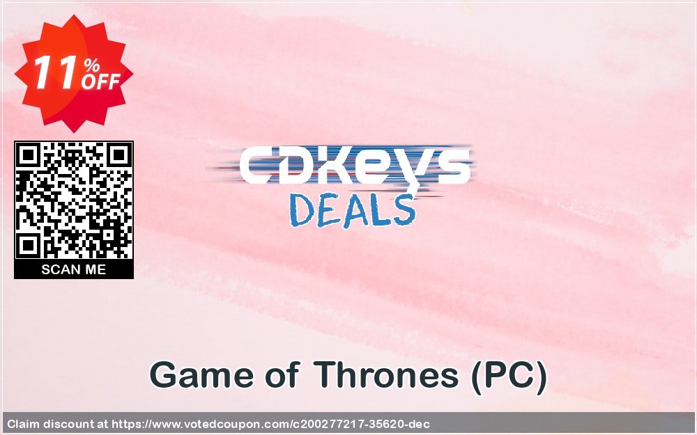 Game of Thrones, PC  Coupon, discount Game of Thrones (PC) Deal 2024 CDkeys. Promotion: Game of Thrones (PC) Exclusive Sale offer 