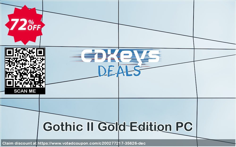Gothic II Gold Edition PC Coupon, discount Gothic II Gold Edition PC Deal 2024 CDkeys. Promotion: Gothic II Gold Edition PC Exclusive Sale offer 