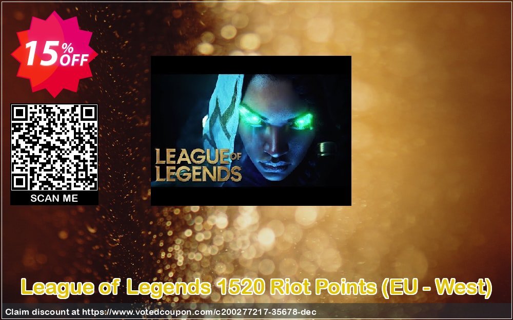 League of Legends 1520 Riot Points, EU - West  Coupon Code May 2024, 15% OFF - VotedCoupon