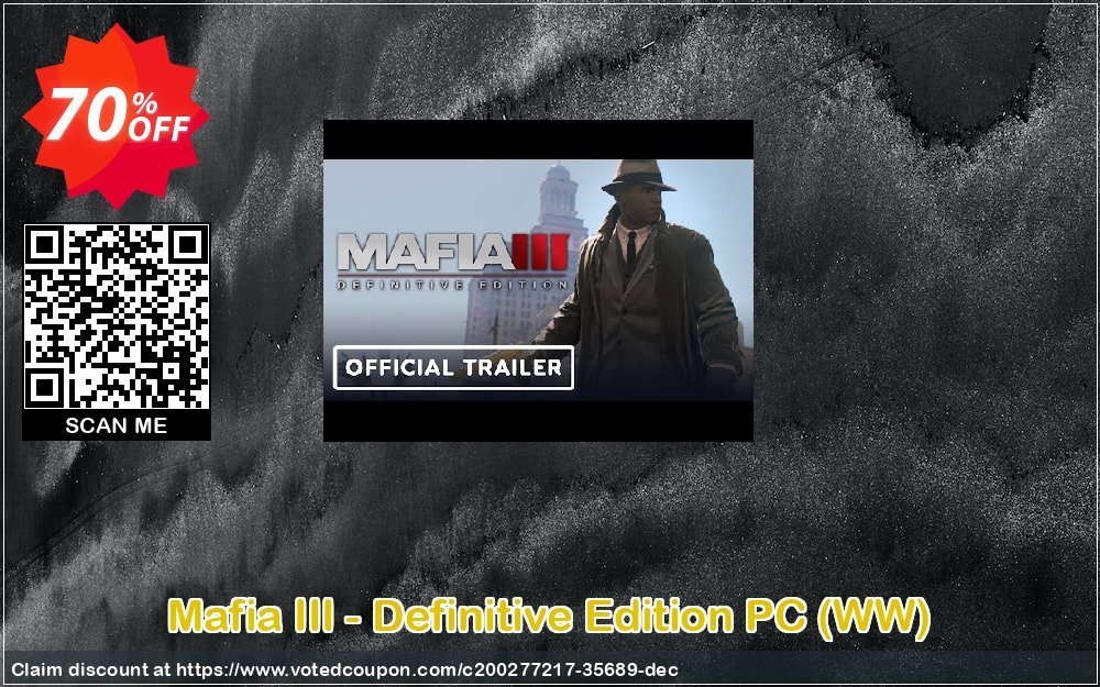 Mafia III - Definitive Edition PC, WW  Coupon Code Dec 2023, 70% OFF - VotedCoupon