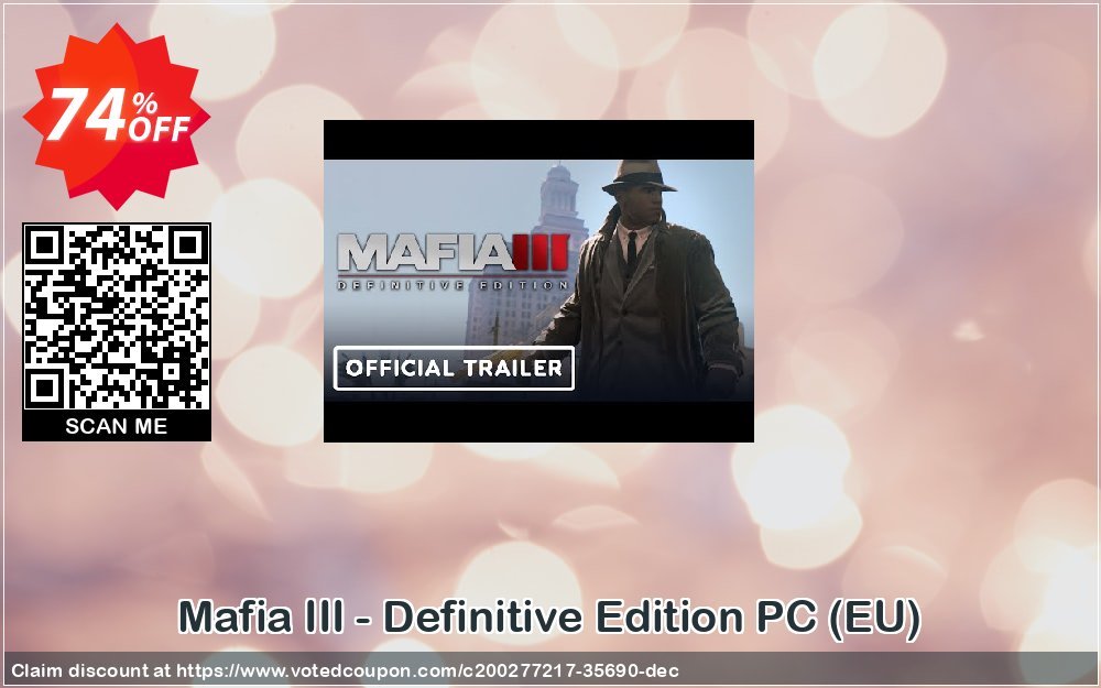 Mafia III - Definitive Edition PC, EU  Coupon Code Dec 2023, 74% OFF - VotedCoupon