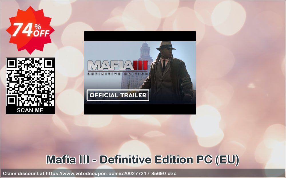 Mafia III - Definitive Edition PC, EU  Coupon, discount Mafia III - Definitive Edition PC (EU) Deal 2024 CDkeys. Promotion: Mafia III - Definitive Edition PC (EU) Exclusive Sale offer 