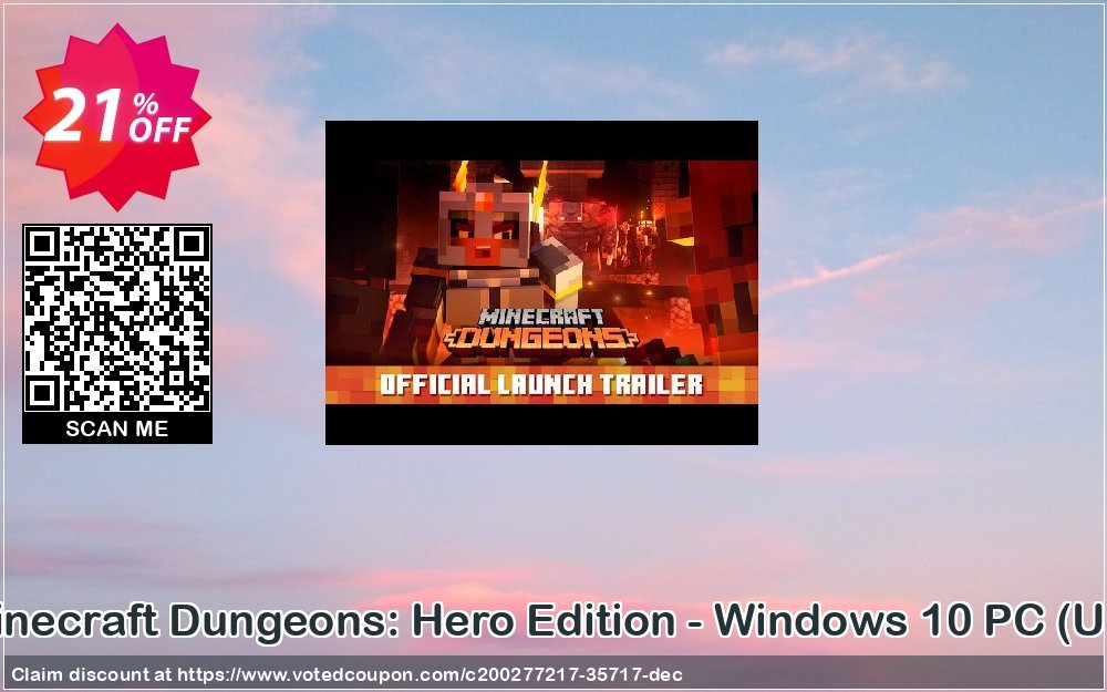 Minecraft Dungeons: Hero Edition - WINDOWS 10 PC, UK  Coupon, discount Minecraft Dungeons: Hero Edition - Windows 10 PC (UK) Deal 2024 CDkeys. Promotion: Minecraft Dungeons: Hero Edition - Windows 10 PC (UK) Exclusive Sale offer 