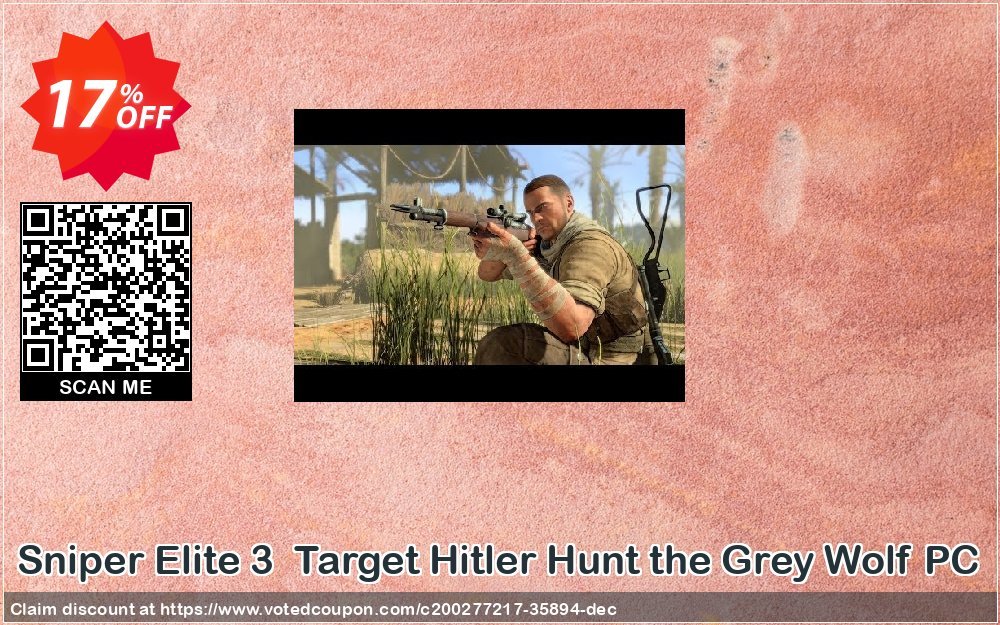 Sniper Elite 3  Target Hitler Hunt the Grey Wolf PC Coupon, discount Sniper Elite 3  Target Hitler Hunt the Grey Wolf PC Deal 2024 CDkeys. Promotion: Sniper Elite 3  Target Hitler Hunt the Grey Wolf PC Exclusive Sale offer 