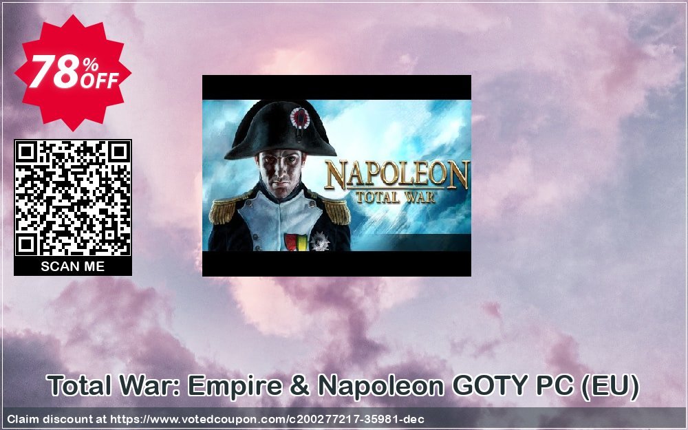 Total War: Empire & Napoleon GOTY PC, EU  Coupon, discount Total War: Empire & Napoleon GOTY PC (EU) Deal 2024 CDkeys. Promotion: Total War: Empire & Napoleon GOTY PC (EU) Exclusive Sale offer 